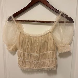 Alice and Olivia Chiffon nude top